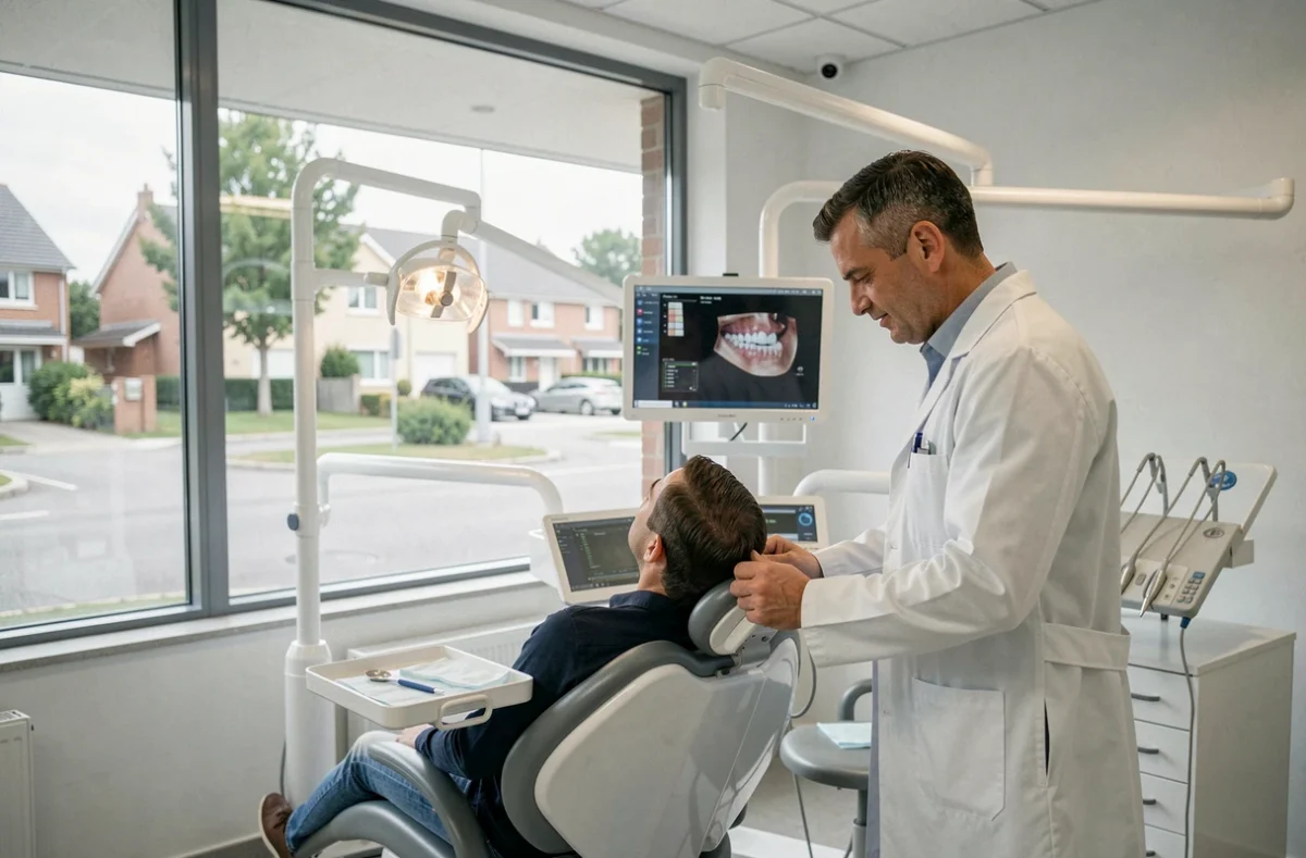 Salle de soins moderne du Centre Dentaire Pessac - Dentelia avec orthodontiste et équipement numérique