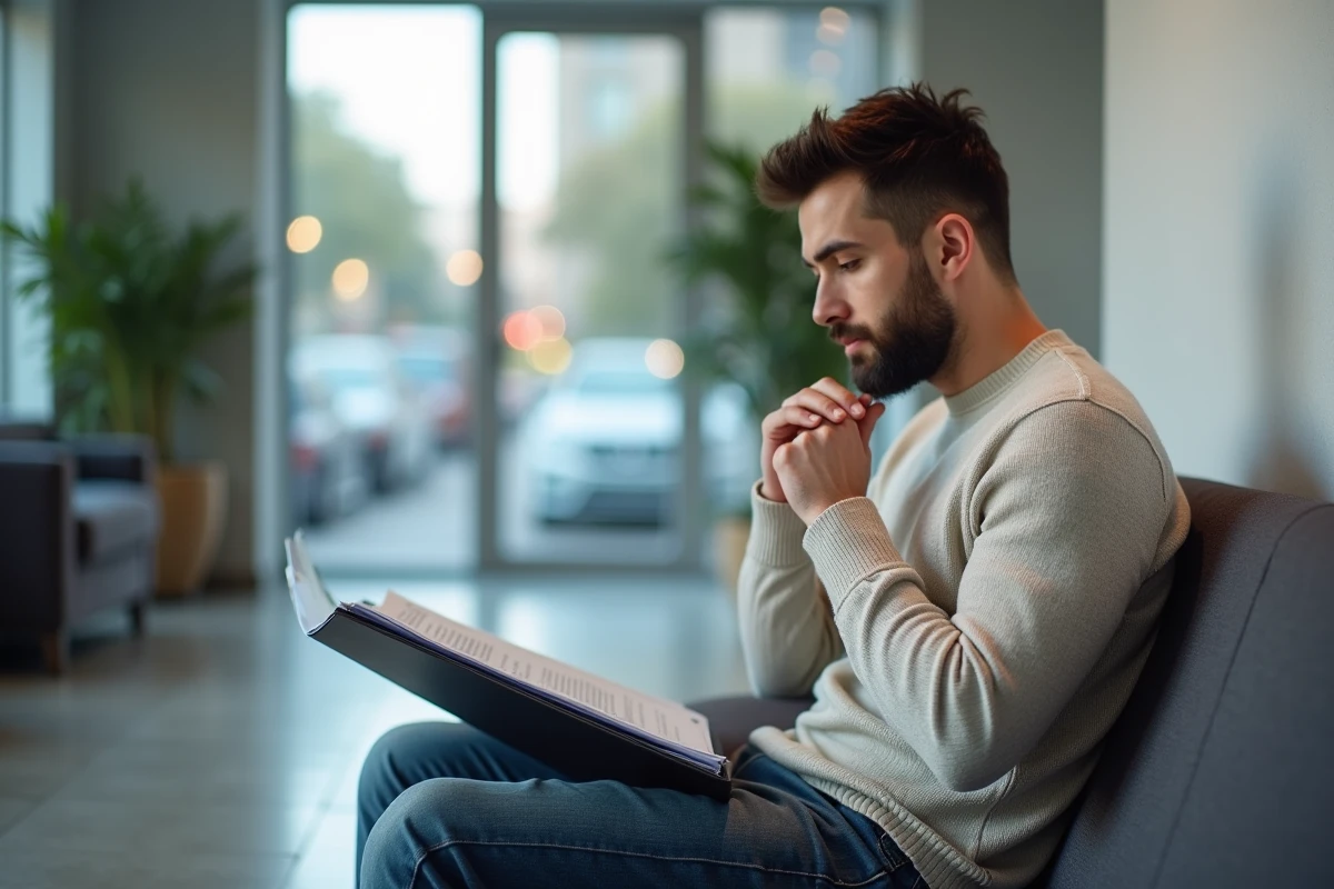 Jeune homme dans la salle d