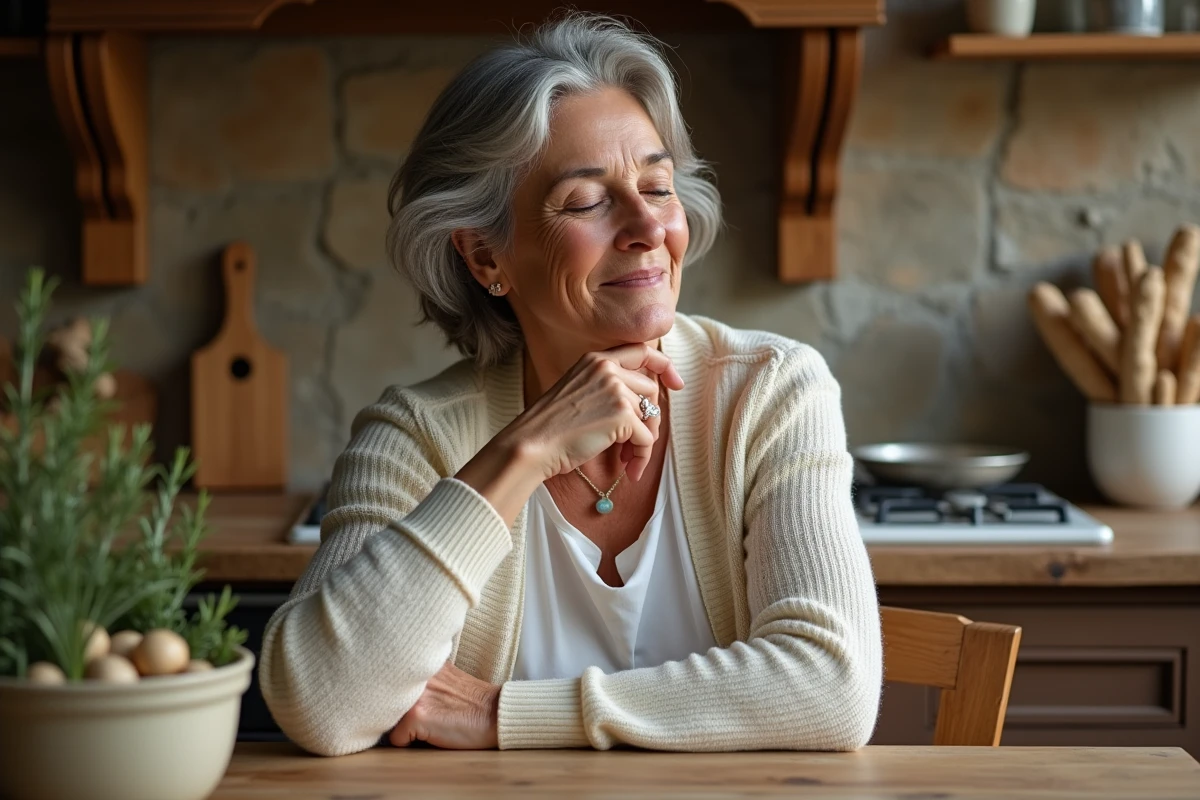 Femme âgée se massant la main pour soulager les fourmillements liés à une mauvaise circulation, remède de grand-mère contre la paresthésie